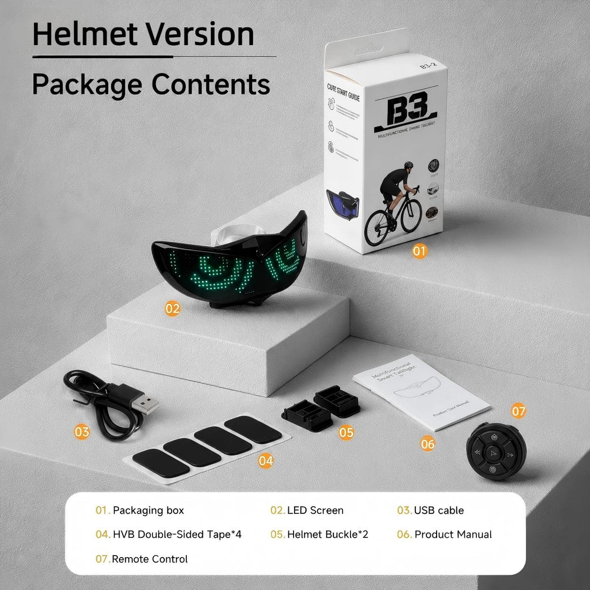 Smart LED Bike & Helmet Tail Light with Turn Signals & Brake Alert