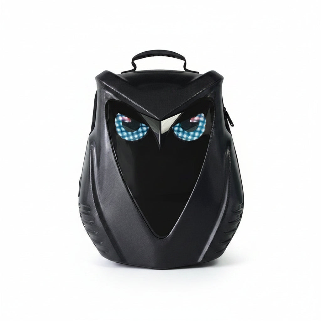 Smart LED Owl Motorcycle Backpack with USB Port