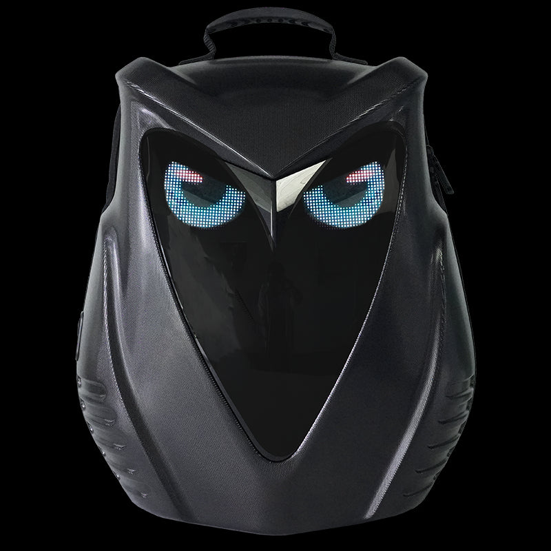 Smart LED Owl Motorcycle Backpack with USB Port