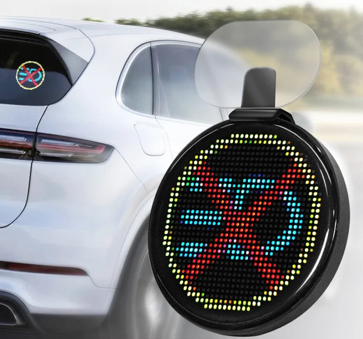 Promotion New Smart Wifi Digital Programmable Mood Emoticon Round Screen Car LED Rear Window Display Auto for Outdoor Use 主图