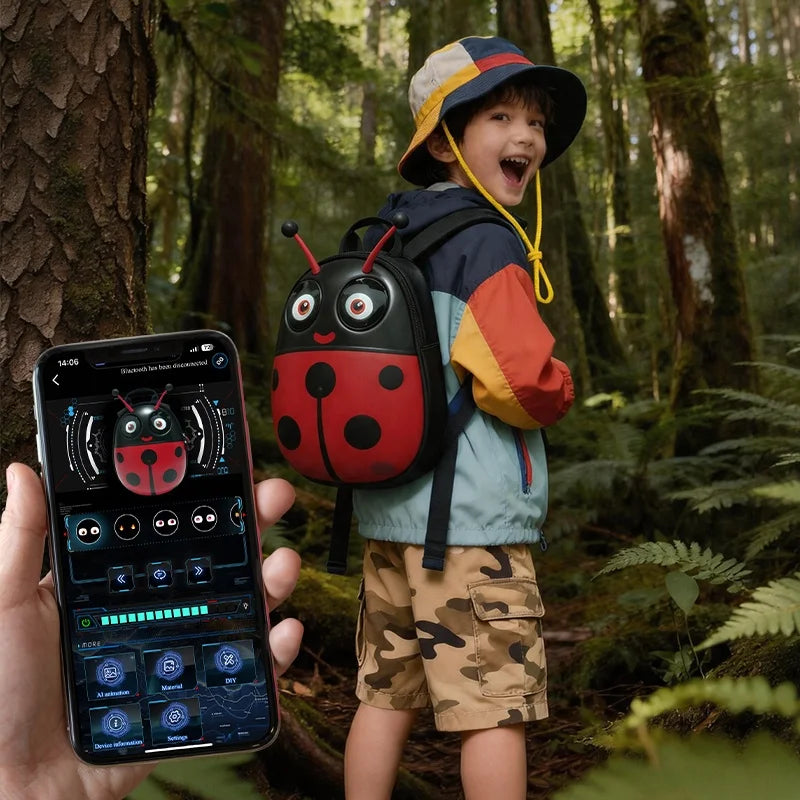 Cute Ladybug LED Kids Backpack