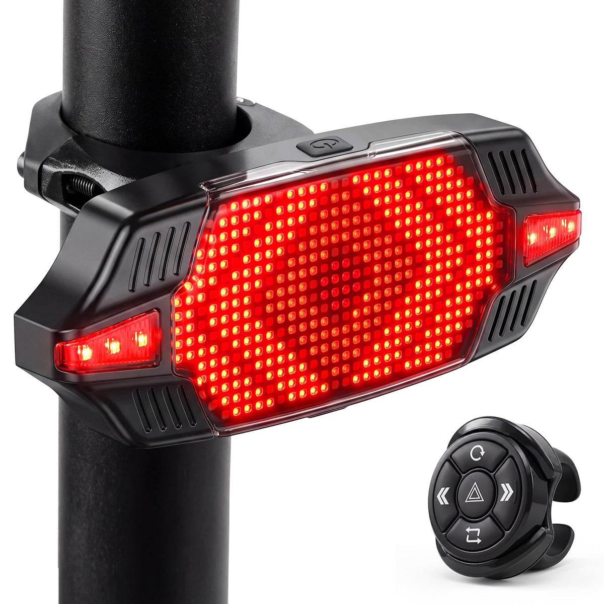Smart LED Bike Tail Light with Remote Turn Signals & Brake Warning